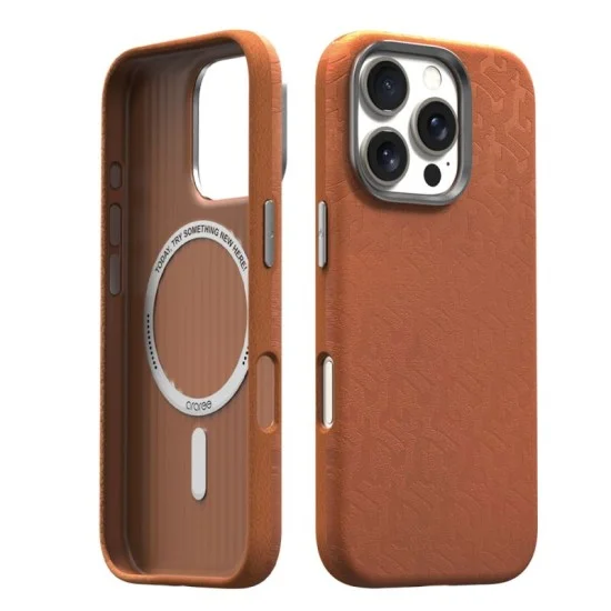 Cover Iphone 16 Pro Max Pellis Magsafe Case Araree - Brown
